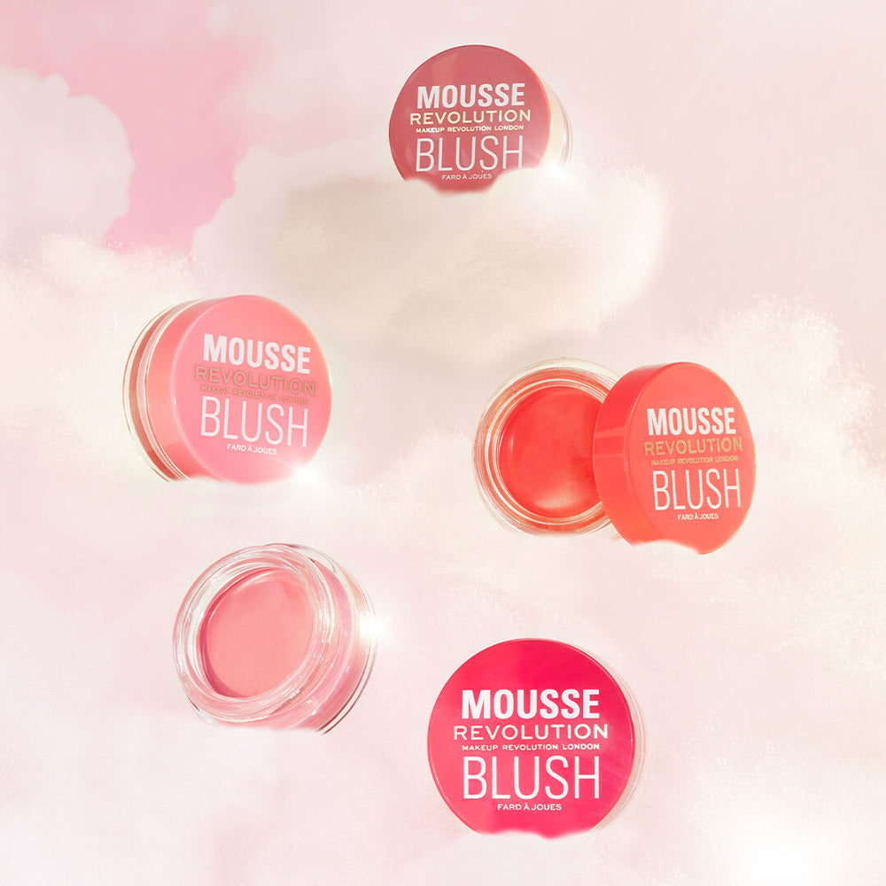 Makeup Revolution Mousse Blusher Juicy Fuchsia Pink 4pc Set + 1 Full Size Product Worth 25% Value Free