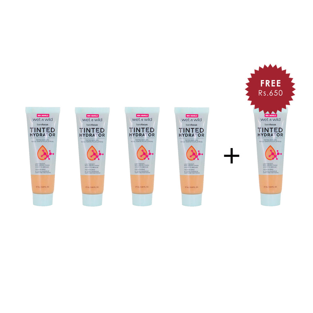 Wet N Wild Bare Focus Tinted Hydrator Tinted Skin Veil - Light 4pc Set + 1 Full Size Product Worth 25% Value Free