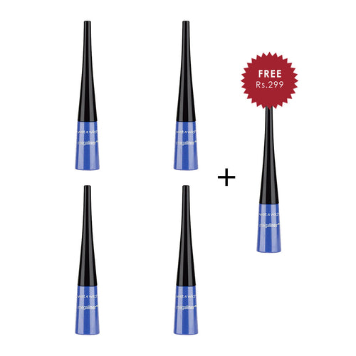 Wet N Wild Megaliner Liquid Eyeliner - Voltage Blue 4pc Set + 1 Full Size Product Worth 25% Value Free