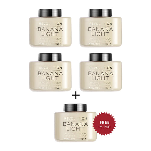 Revolution Loose Baking Powder Banana Light 4pc Set + 1 Full Size Product Worth 25% Value Free