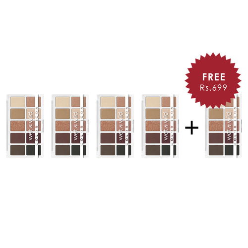 Wet N Wild Color Icon Eyeshadow 10 Pan Palette - Nude Awakening 4pc Set + 1 Full Size Product Worth 25% Value Free