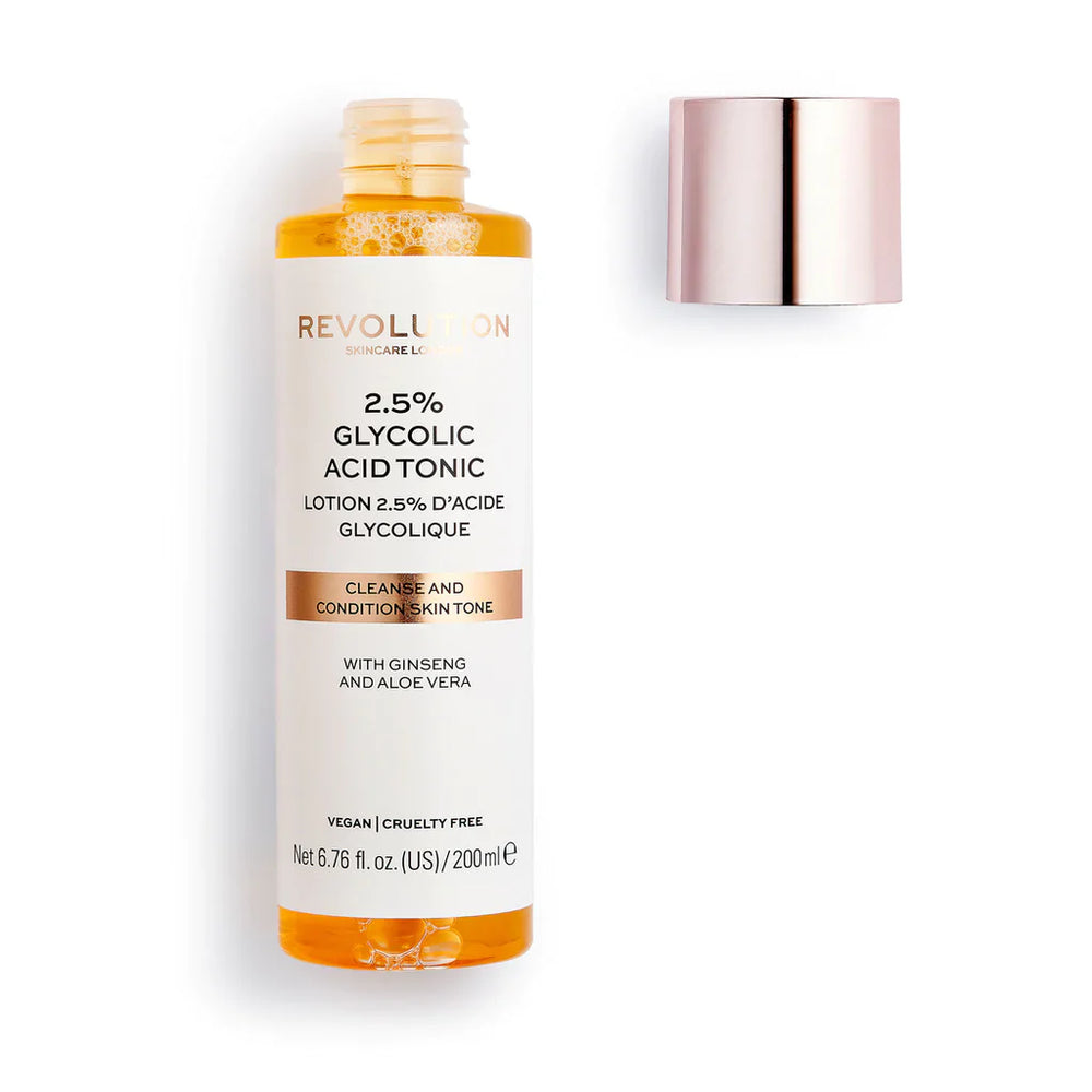 Revolution Skin 2.5% Glycolic Acid Tonic 4pc Set + 1 Full Size Product Worth 25% Value Free