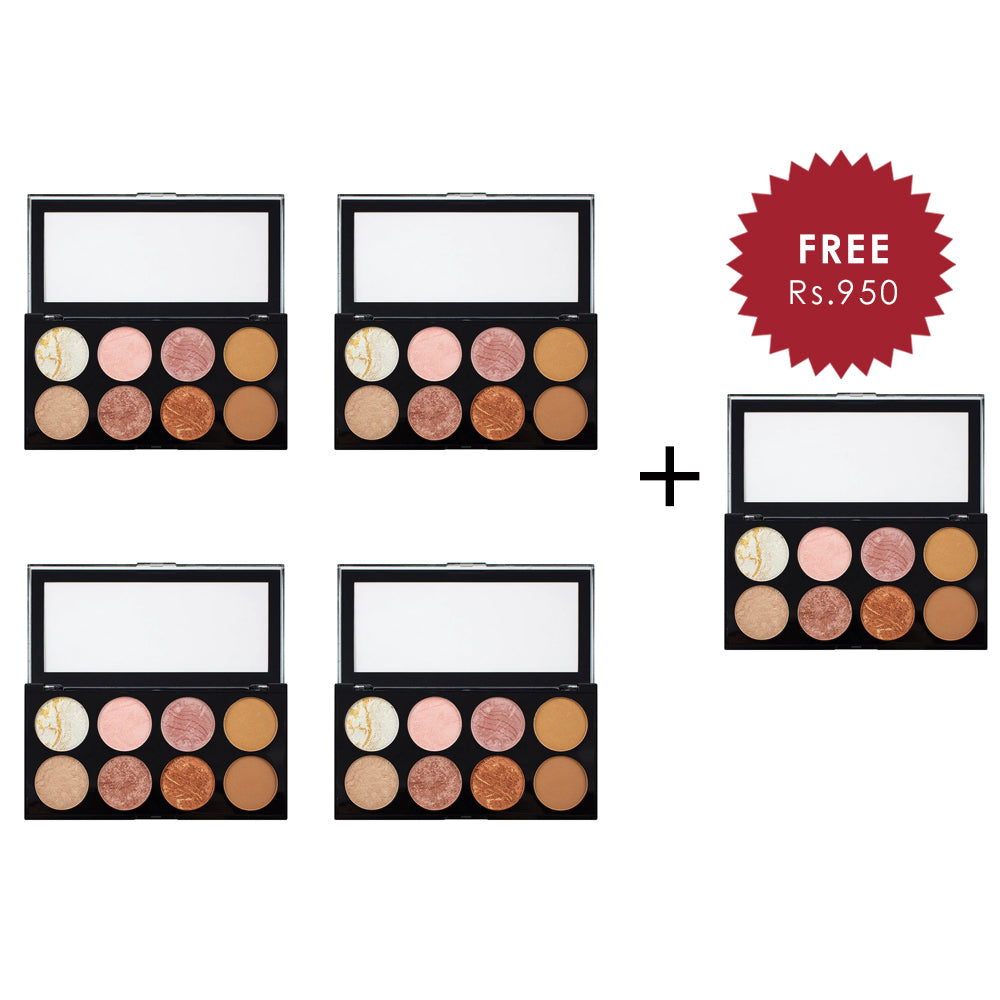 Makup Revolution Ultra Blush Palette Golden Sugar 4Pcs Set + 1 Full Size Product Worth 25% Value Free