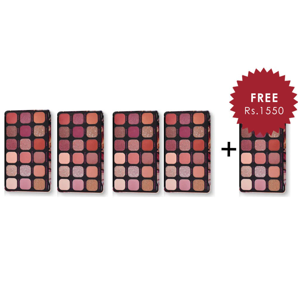 Makeup Revolution Forever Flawless Allure Eyeshadow Palette 4Pcs Set + 1 Full Size Product Worth 25% Value Free