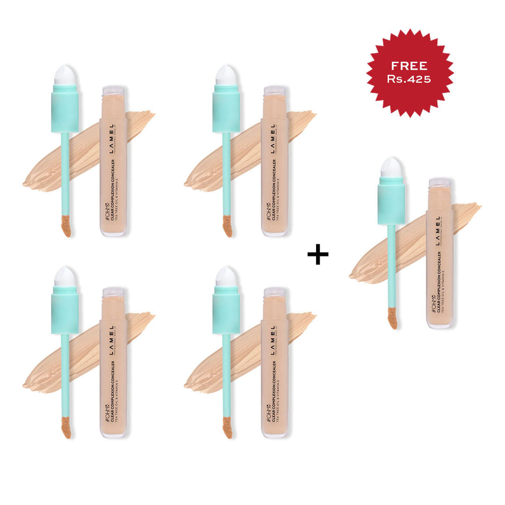 Lamel- Oh My Clear Complexion Concealer 403 Medium Beige 4pc Set + 1 Full Size Product Worth 25% Value Free