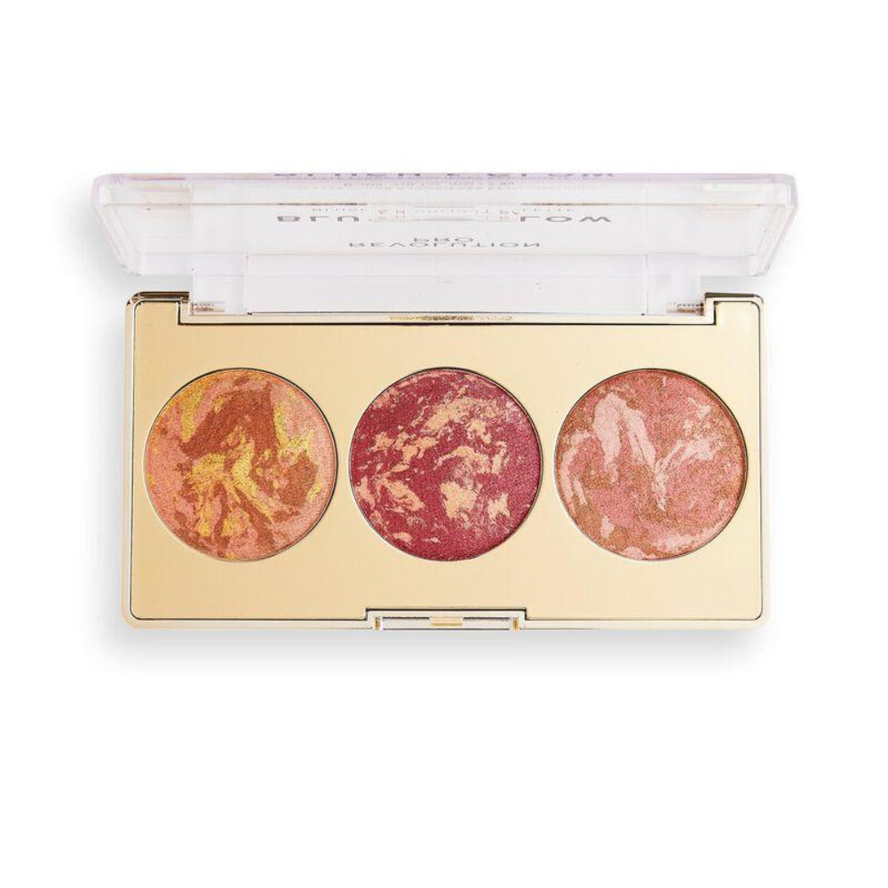 Revolution Pro Blush & Glow Palette Cranberry Glow 4pc Set + 1 Full Size Product Worth 25% Value Free