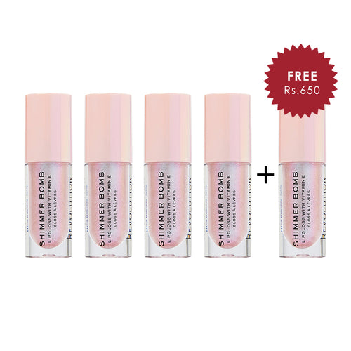 Revolution Shimmer Bomb Sparkle Pink 4pc Set + 1 Full Size Product Worth 25% Value Free