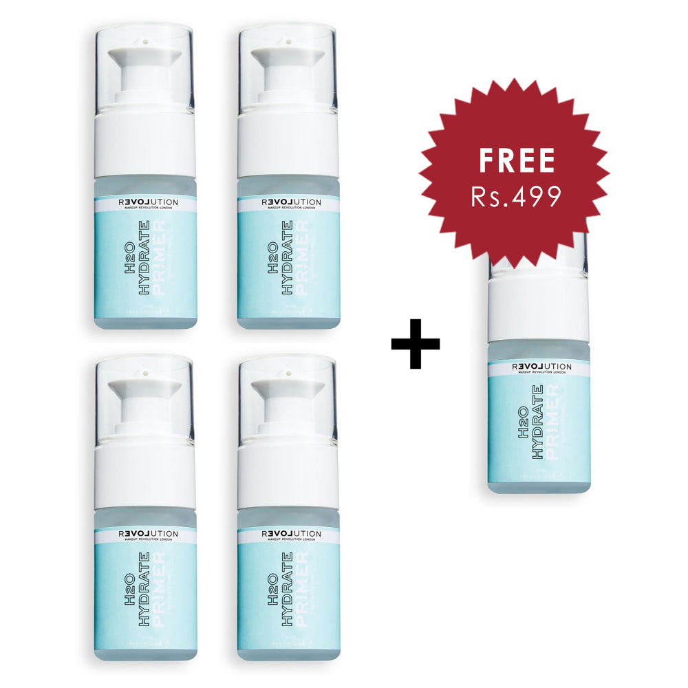 Revolution Relove H2O Hydrate Primer 4pc Set + 1 Full Size Product Worth 25% Value Free