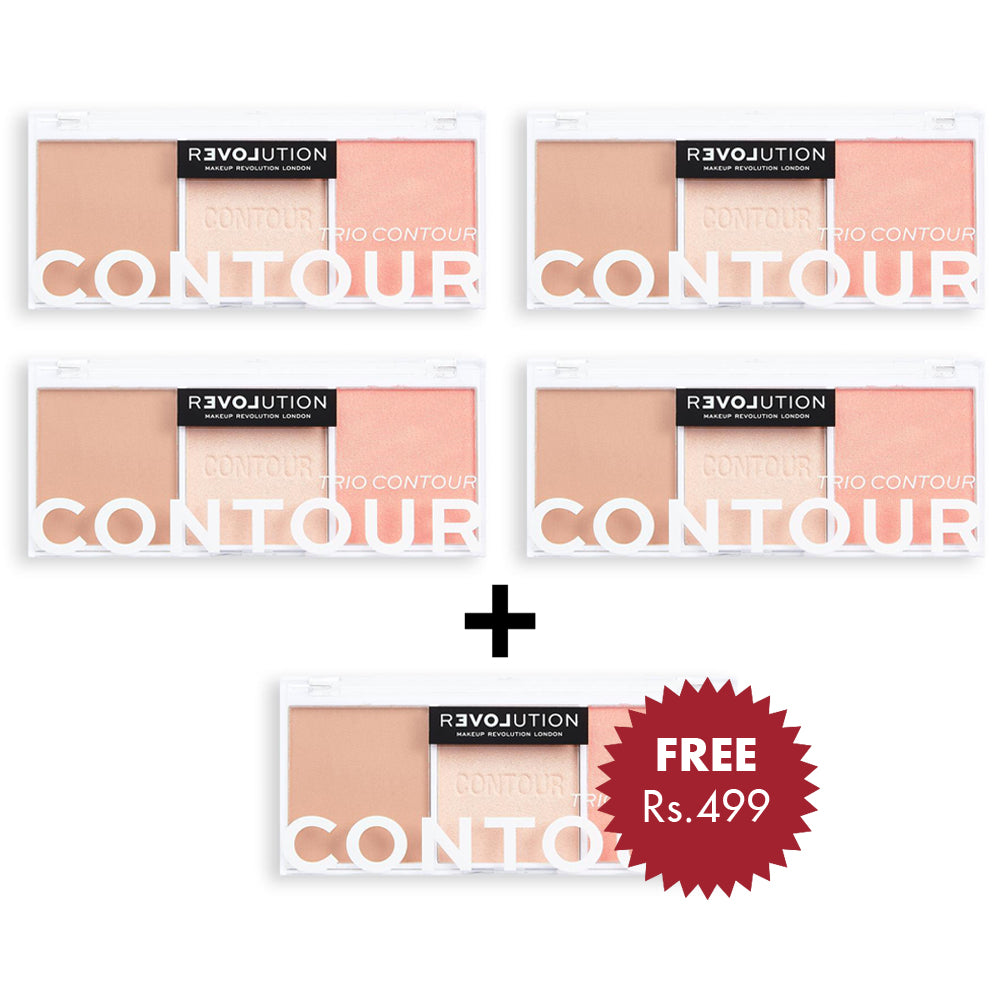 Revolution Relove Colour Play Contour Trio Palette Sugar 4pc Set + 1 Full Size Product Worth 25% Value Free