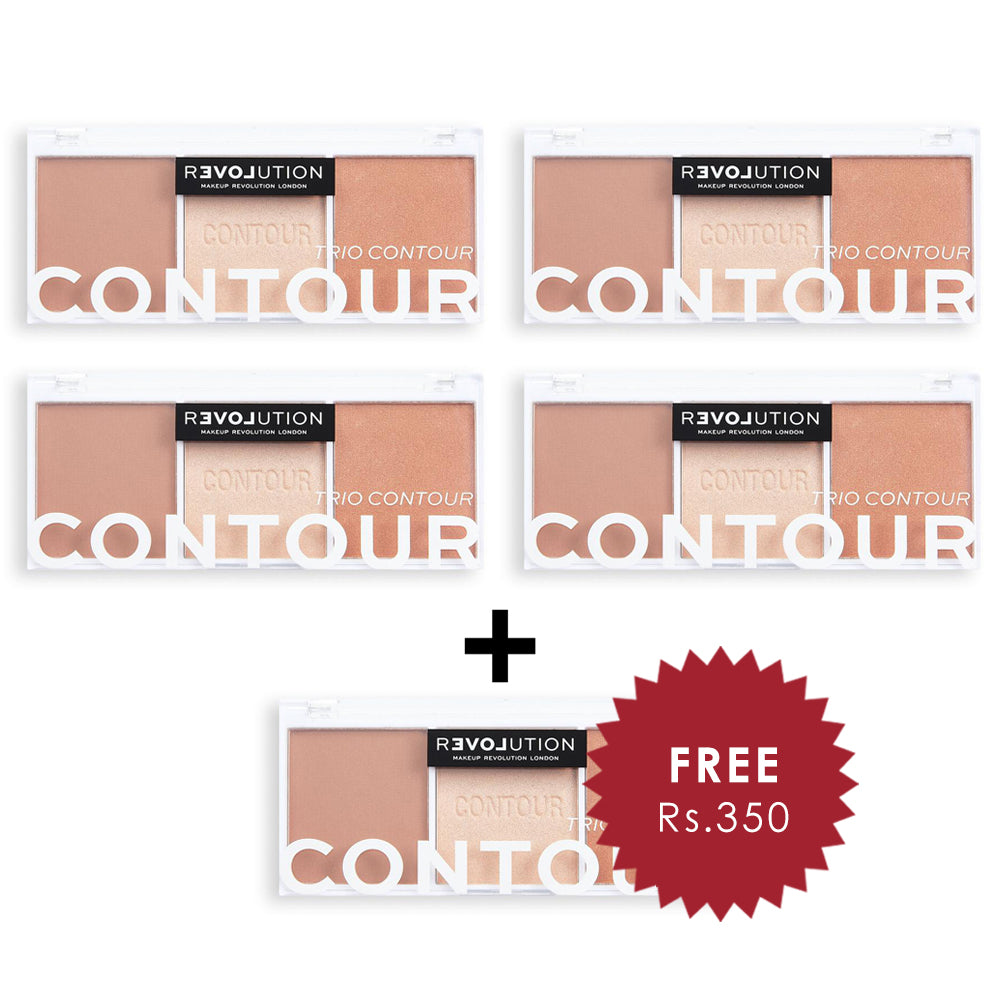 Revolution Relove Colour Play Contour Trio Palette Baked Sugar 4pc Set + 1 Full Size Product Worth 25% Value Free