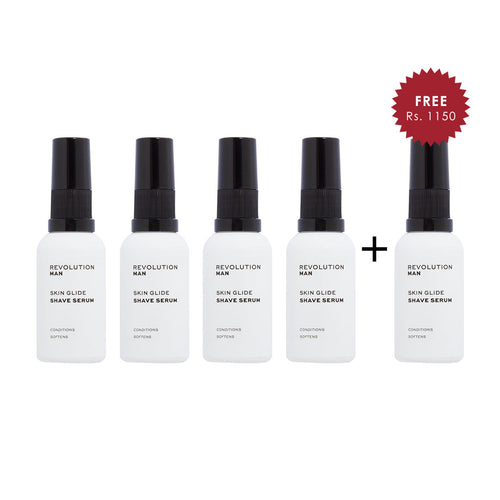 Revolution Man Skin Glide Shave Serum 4pc Set + 1 Full Size Product Worth 25% Value Free