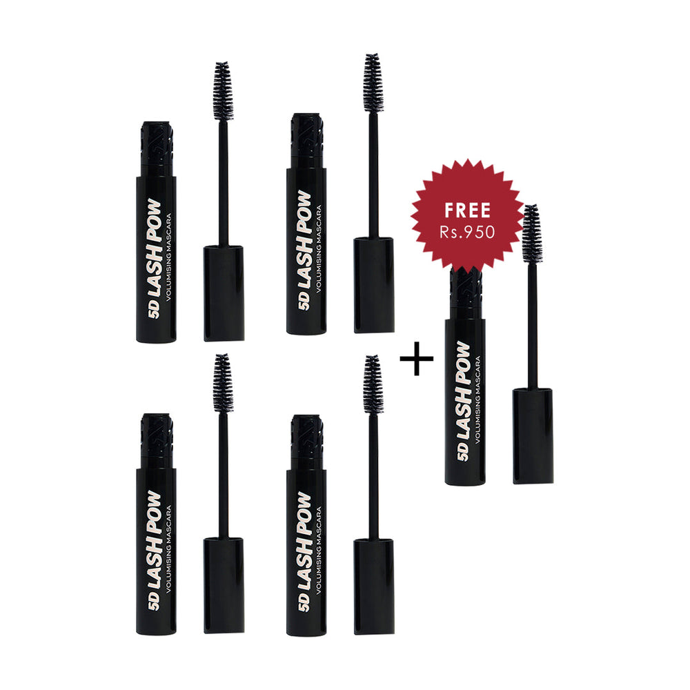 Makeup Revolution 5D Lash Pow Mascara 4pc Set + 1 Full Size Product Worth 25% Value Free