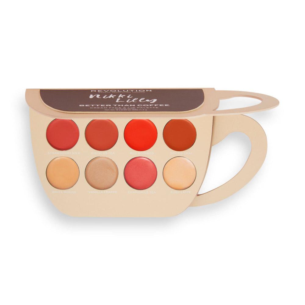 Makeup Revolution x Nikki Lilly Coffee Cup Cream Face & Lip Palette 4pc Set + 1 Full Size Product Worth 25% Value Free