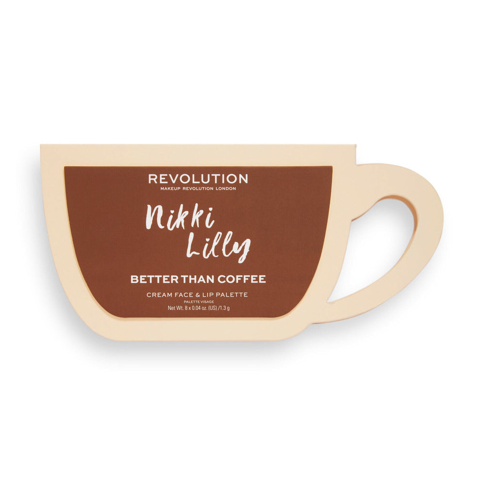 Makeup Revolution x Nikki Lilly Coffee Cup Cream Face & Lip Palette 4pc Set + 1 Full Size Product Worth 25% Value Free