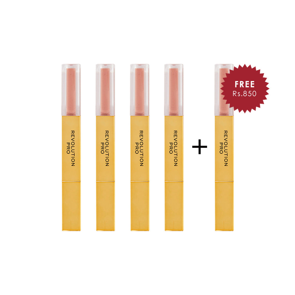 Revolution Pro Supreme Stay 24h Lip Duo Lipstick - Cashmere 4pc Set + 1 Full Size Product Worth 25% Value Free