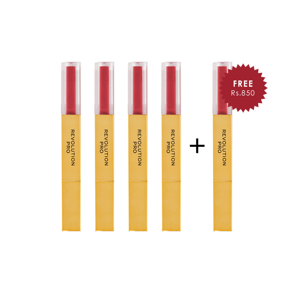 Revolution Pro Supreme Stay 24h Lip Duo Lipstick - Stiletto 4pc Set + 1 Full Size Product Worth 25% Value Free