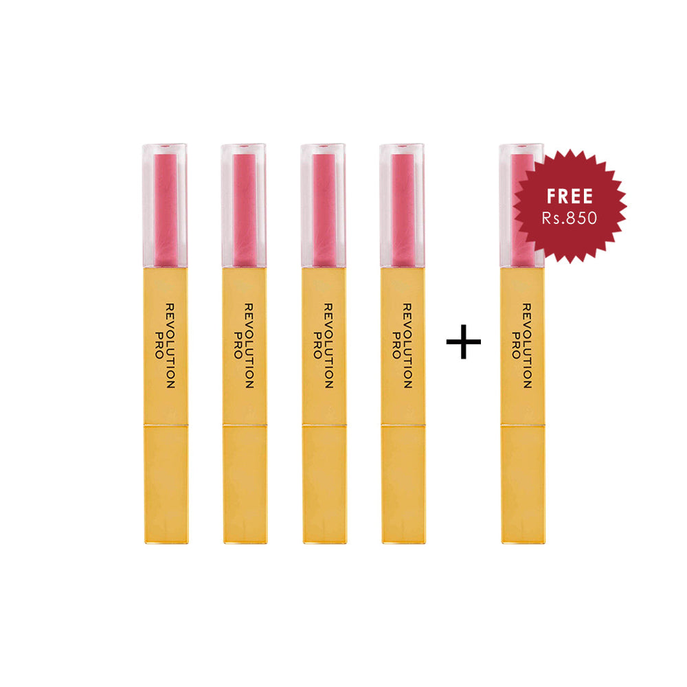 Revolution Pro Supreme Stay 24h Lip Duo Lipstick - Struck 4pc Set + 1 Full Size Product Worth 25% Value Free