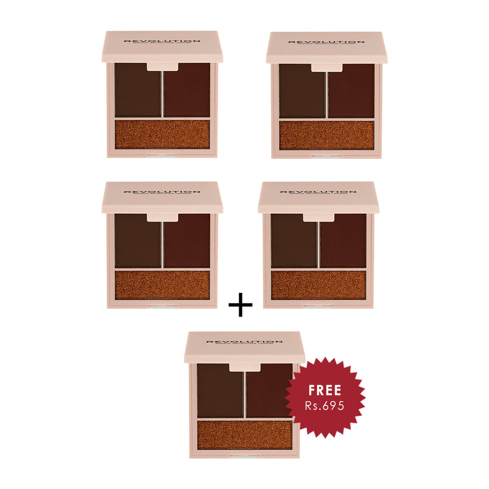 Revolution Face Powder Contour Compact Deep 4pc Set + 1 Full Size Product Worth 25% Value Free