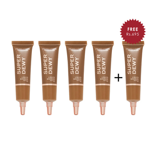 Revolution Superdewy Liquid Bronzer Medium to Tan 4pc Set + 1 Full Size Product Worth 25% Value Free