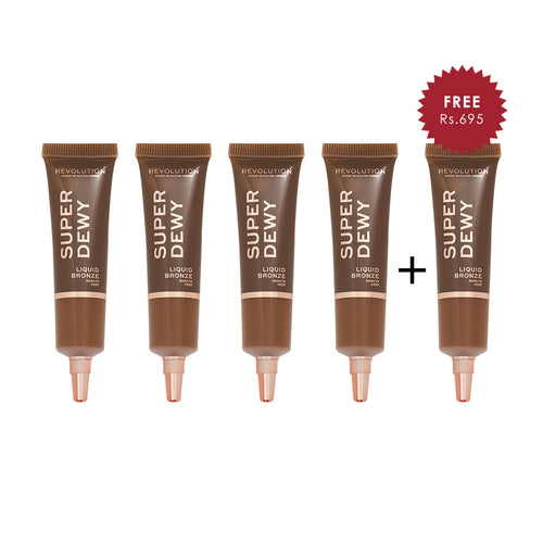 Revolution Superdewy Liquid Bronzer Dark to Deep 4pc Set + 1 Full Size Product Worth 25% Value Free