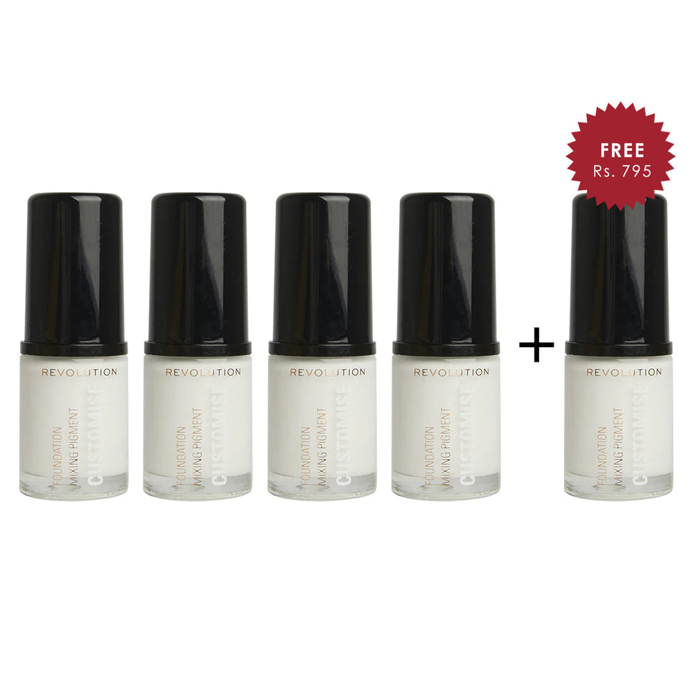 Revolution Foundation Mixing Pigment White 4pc Set + 1 Full Size Product Worth 25% Value Free