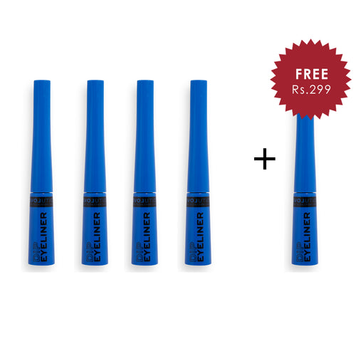 Revolution Relove Dip Eyeliner Blue 4pc Set + 1 Full Size Product Worth 25% Value Free