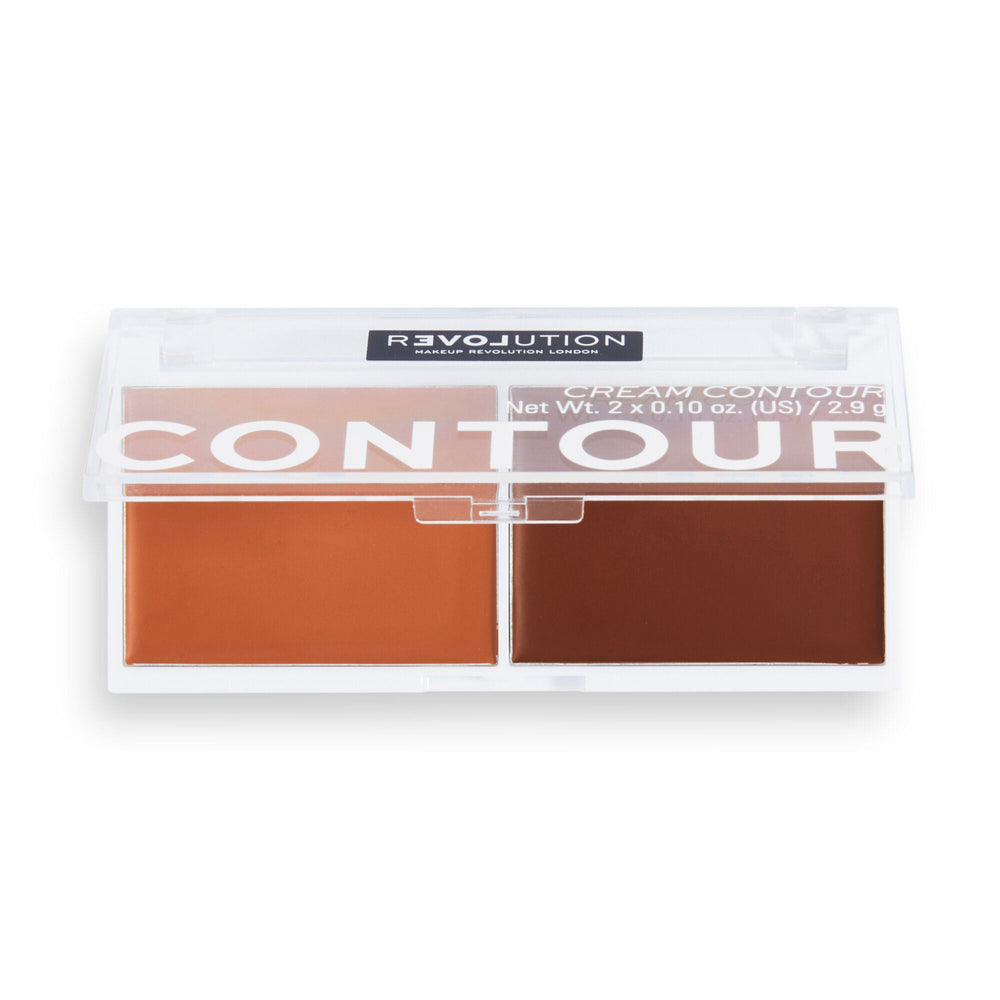 Revolution Relove Cream Contour Duo Dark 4pc Set + 1 Full Size Product Worth 25% Value Free