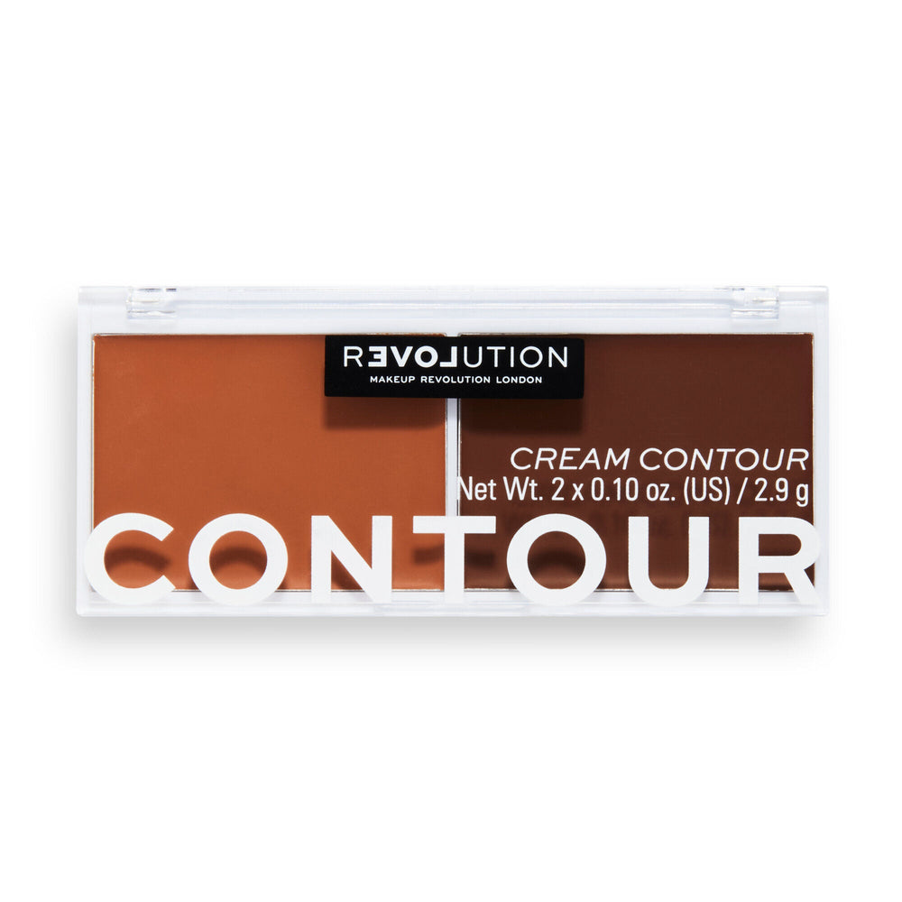 Revolution Relove Cream Contour Duo Dark 4pc Set + 1 Full Size Product Worth 25% Value Free