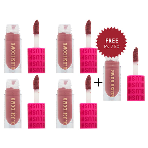 Revolution Blush Bomb Cream Blusher Rose Lust 4pc Set + 1 Full Size Product Worth 25% Value Free
