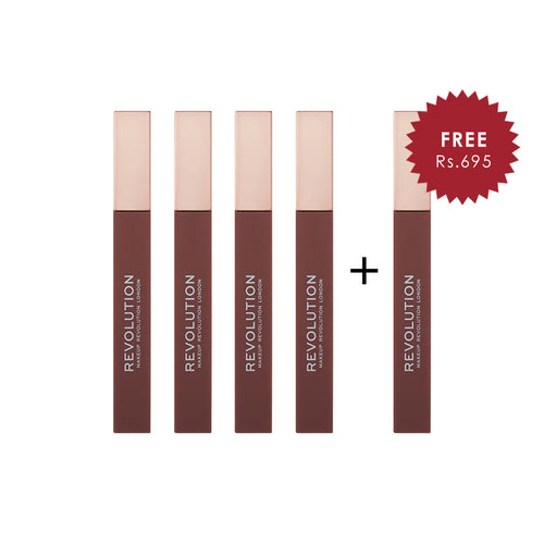 Revolution IRL Whipped Lip Creme Frappuccino Nude 4pc Set + 1 Full Size Product Worth 25% Value Free