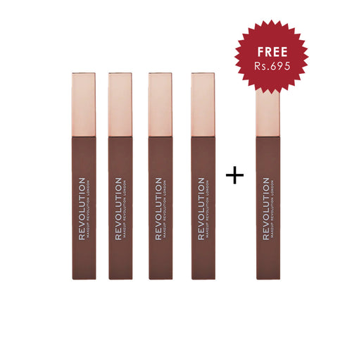 Revolution IRL Whipped Lip Creme Espresso Nude 4pc Set + 1 Full Size Product Worth 25% Value Free