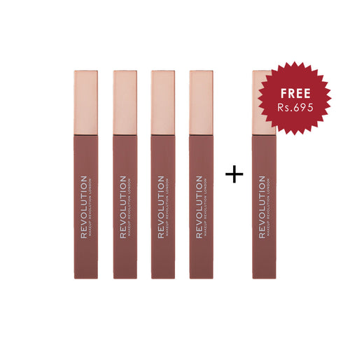 Revolution IRL Whipped Lip Creme Caramel Syrup 4pc Set + 1 Full Size Product Worth 25% Value Free