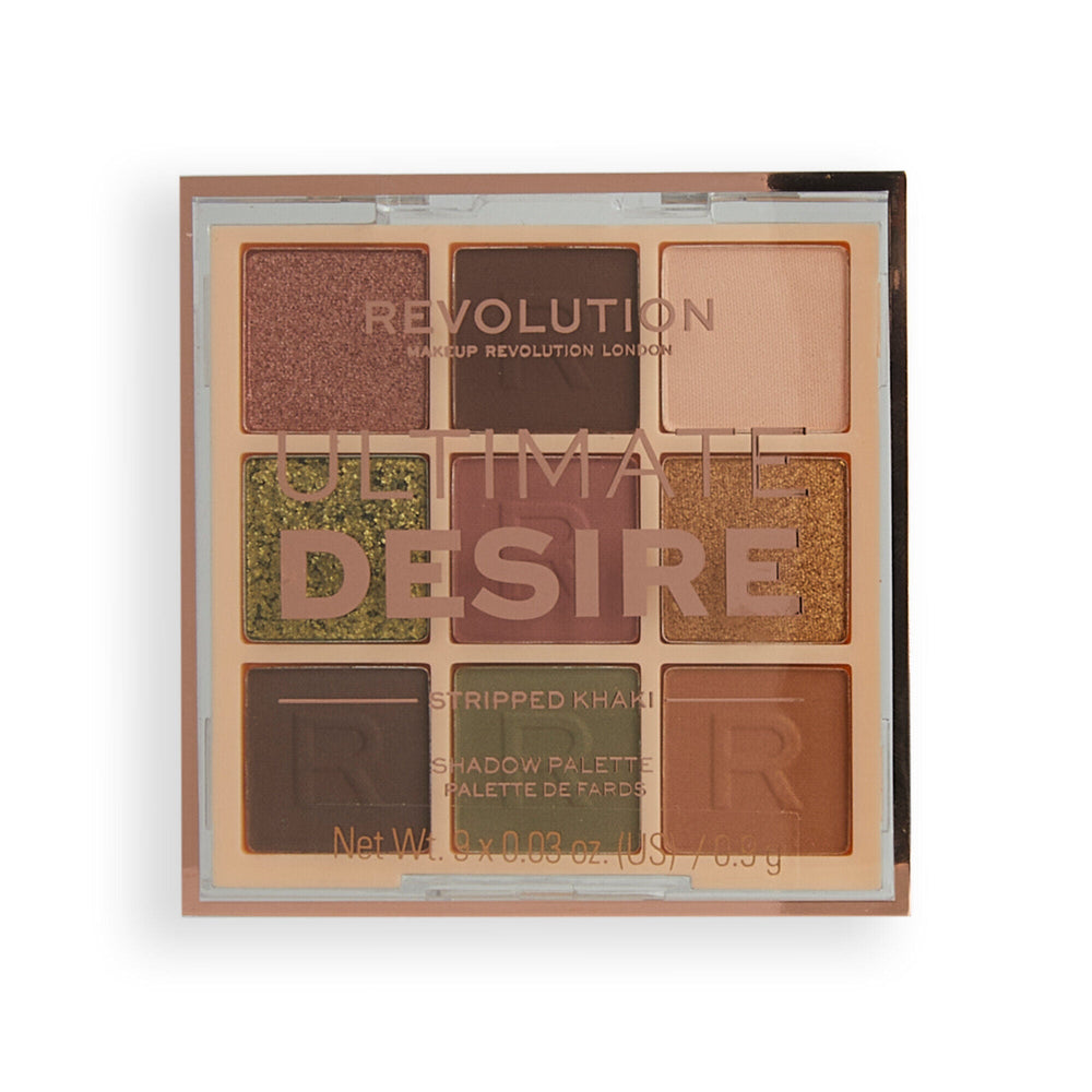 Revolution Ultimate Desire Shadow Palette Stripped Khaki 4pc Set + 1 Full Size Product Worth 25% Value Free