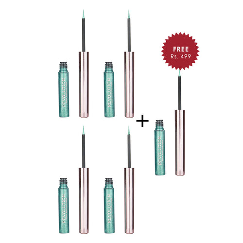 Revolution Ultimate Lights Chromatic Liner Teal Bling 4pc Set + 1 Full Size Product Worth 25% Value Free