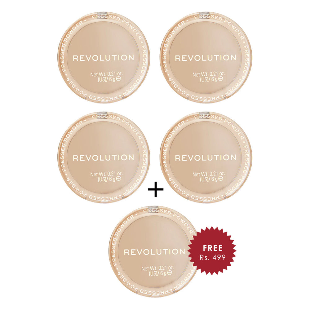 Revolution Reloaded Pressed Powder Beige 4pc Set + 1 Full Size Product Worth 25% Value Free