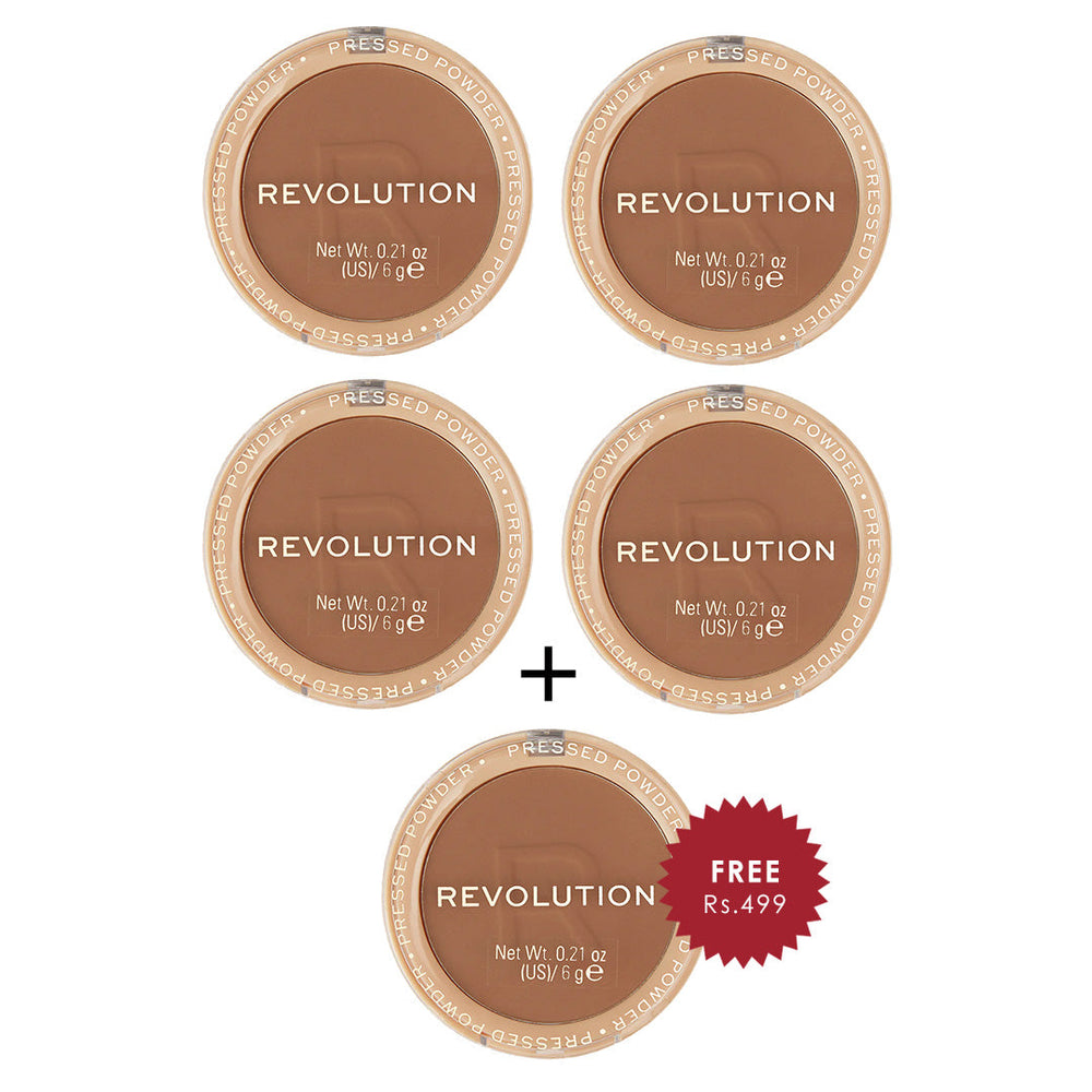 Revolution Reloaded Pressed Powder Tan 4pc Set + 1 Full Size Product Worth 25% Value Free