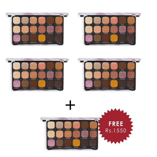 Revolution Forever Flawless Shadow Palette Nude Silk 4pc Set + 1 Full Size Product Worth 25% Value Free