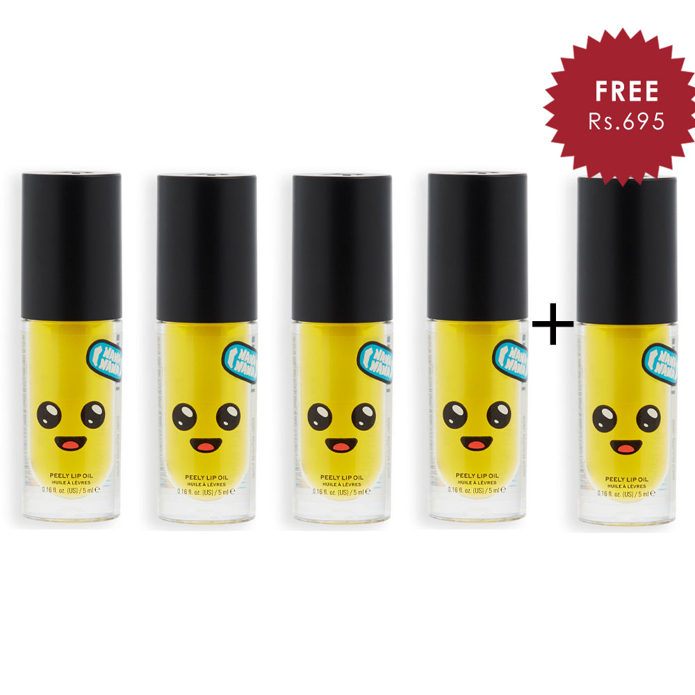 Makeup Revolution X Fortnite Peely Banana Lip oil 4pc Set + 1 Full Size Product Worth 25% Value Free