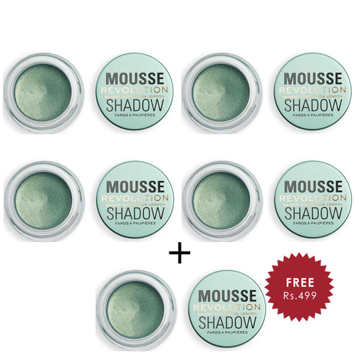 Makeup Revolution Mousse Shadow Emerald Green 4pc Set + 1 Full Size Product Worth 25% Value Free