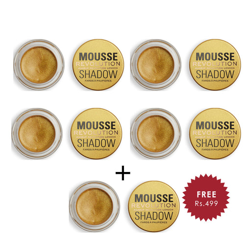 Makeup Revolution Mousse Shadow Gold 4pc Set + 1 Full Size Product Worth 25% Value Free