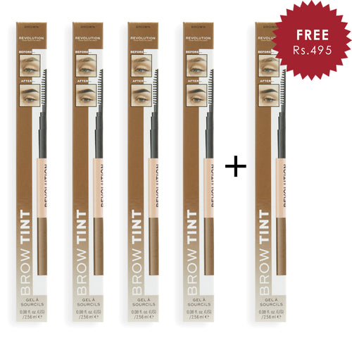 Makeup Revolution Colour Adapt Brow Tint Brown 4pc Set + 1 Full Size Product Worth 25% Value Free
