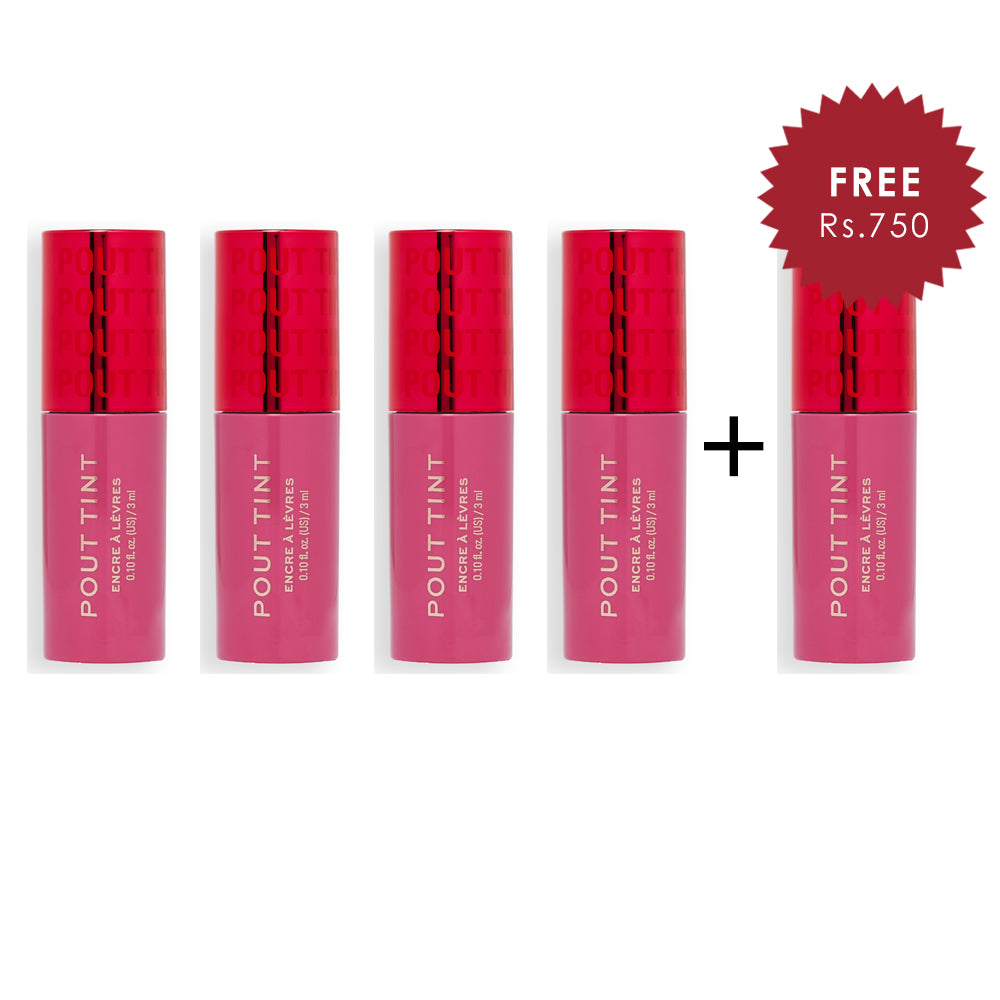 Makeup Revolution Pout Tint Mad about Mauve 4pc Set + 1 Full Size Product Worth 25% Value Free