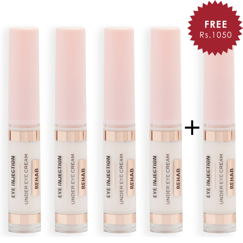 Makeup Revolution Rehab Eye Injection Under Eye Cream 4pc Set + 1 Full Size Product Worth 25% Value Free