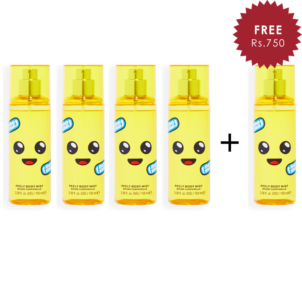 Makeup Revolution X Fortnite Body Mist Peely 4pc Set + 1 Full Size Product Worth 25% Value Free