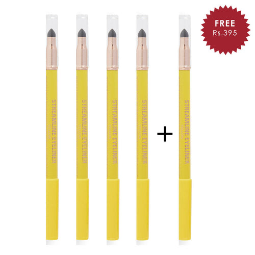 Makeup Revolution Streamline Waterline Eyeliner Pencil Yellow 4pc Set + 1 Full Size Product Worth 25% Value Free