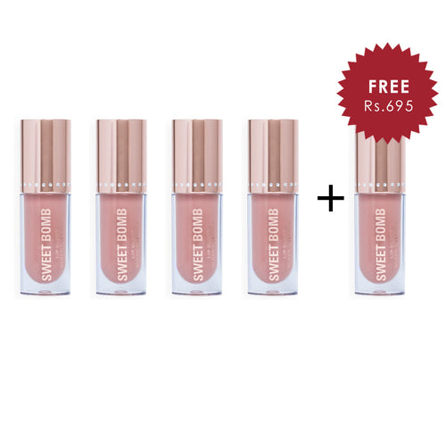 Makeup Revolution Y2K Baby Sweet Bomb Lip Gloss Strawberry Swirl Nude 4pc Set + 1 Full Size Product Worth 25% Value Free