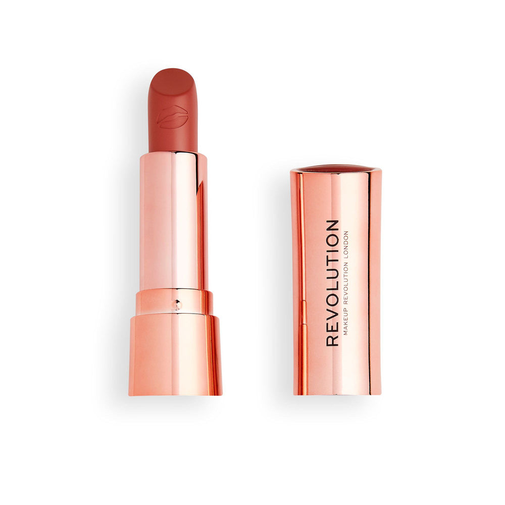 Makeup Revolution Satin Kiss Lipstick Heart Race Peach Nude 4pc Set + 1 Full Size Product Worth 25% Value Free