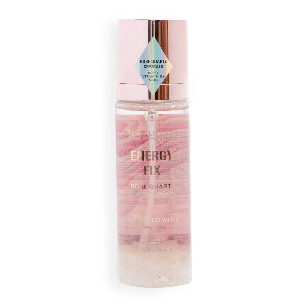 Makeup Revolution Crystal Aura Fixing Spray Energy Fix Rose Quartz 4pc Set + 1 Full Size Product Worth 25% Value Free