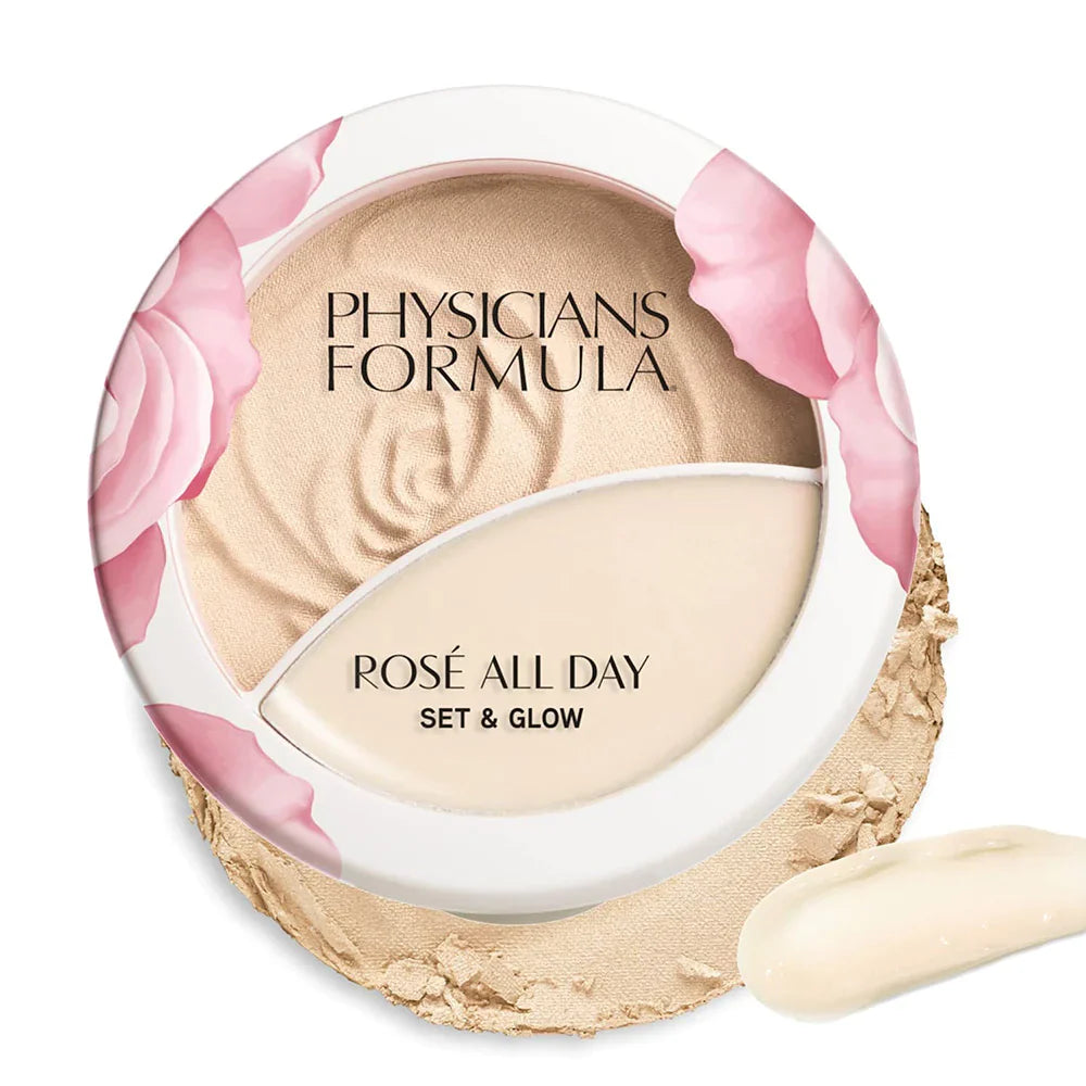 Physicians Formula Rosé All Day Set & Glow setting powder luminous light  4pc Set + 1 Full Size Product Worth 25% Value Free