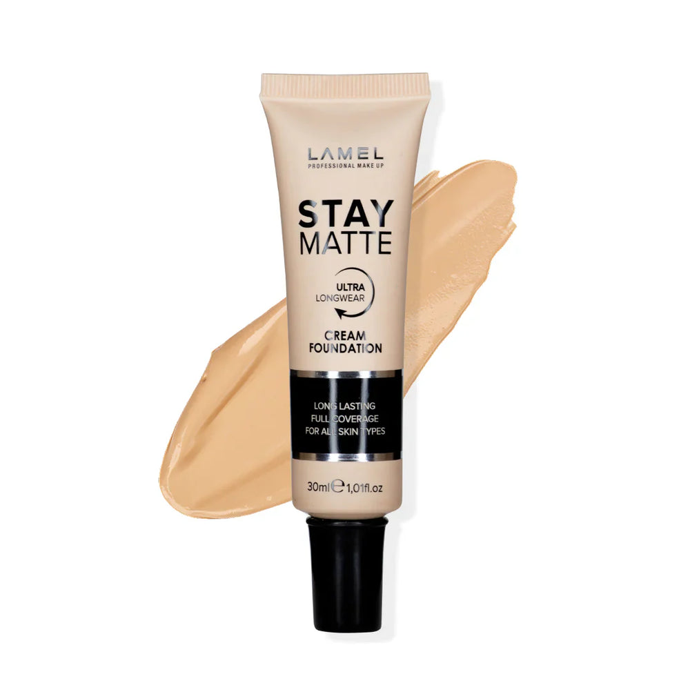 Lamel Foundation Stay Matte №402-Beige 4pc Set + 1 Full Size Product Worth 25% Value Free